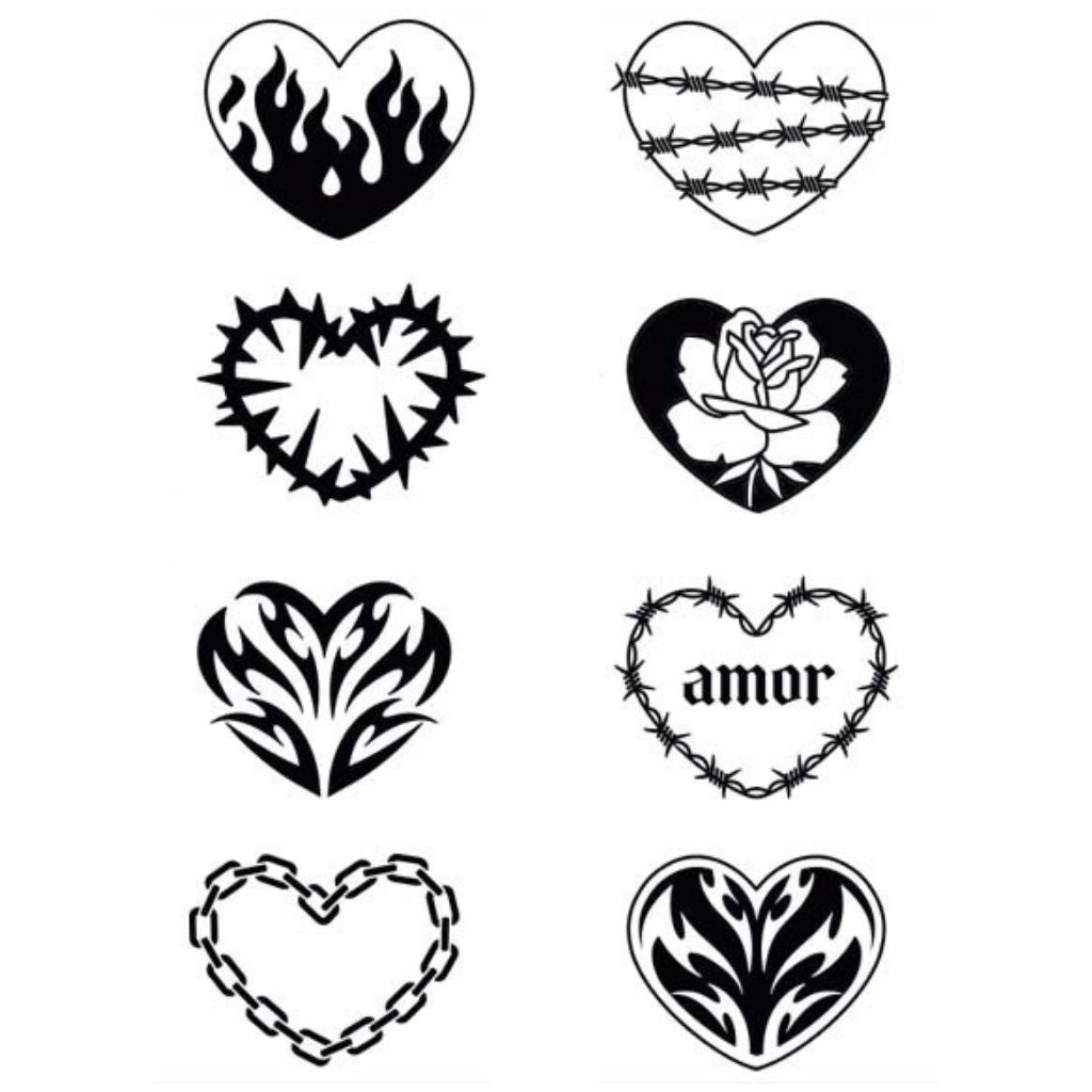 Dark Heart Tattoo Set - 2 | Temporalis