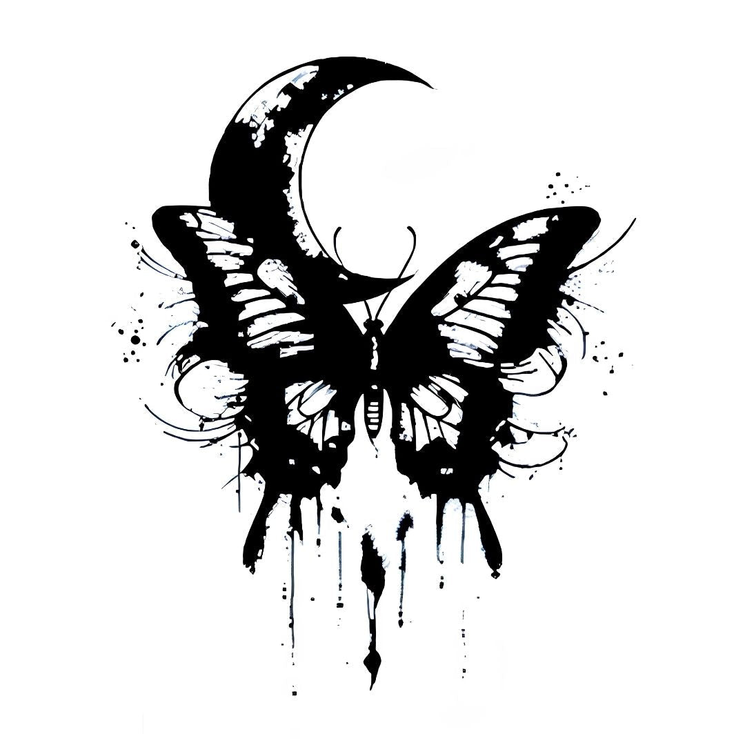 Dark Moon Butterfly Tattoo - 2 | Temporalis