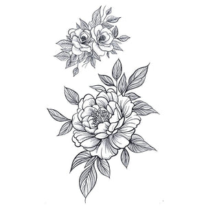 Double Peony Bloom Tattoo - 2 | Temporalis