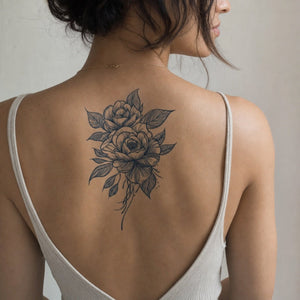 Double Peony Bloom Tattoo - 1 | Temporalis