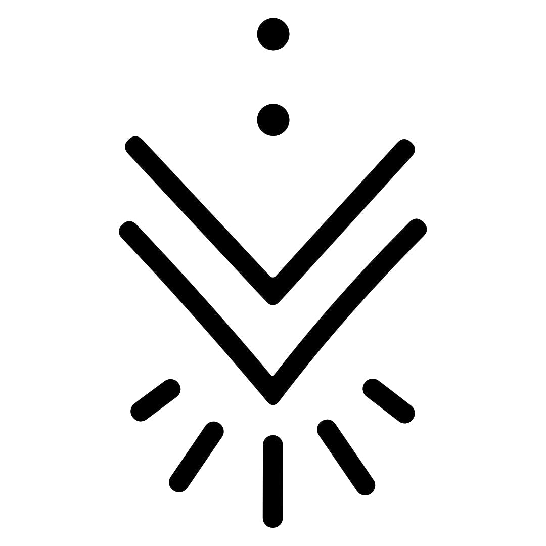 Downward chevrons and light burst temporary tattoo - 2 | Temporalis