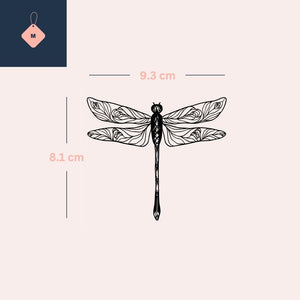 Dragonfly temporary tattoo with floral wings - 4 | Temporalis