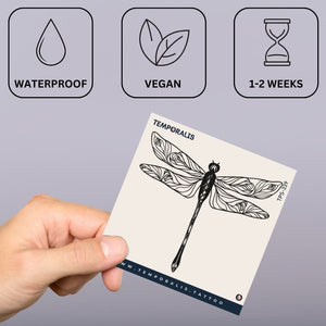 Dragonfly temporary tattoo with floral wings - 3 | Temporalis