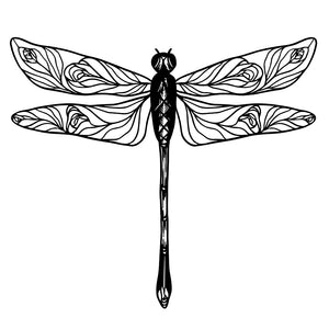 Dragonfly temporary tattoo with floral wings - 2 | Temporalis
