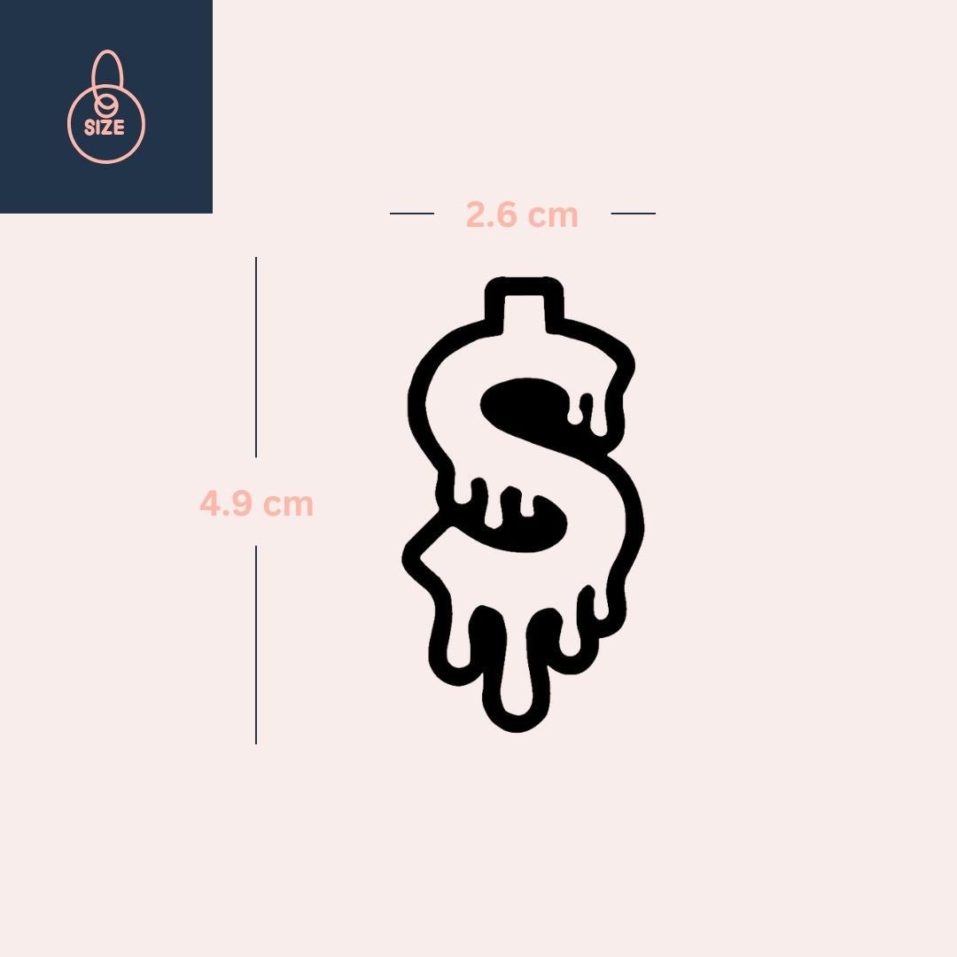 Dripping dollar sign temporary tattoo - 4 | Temporalis