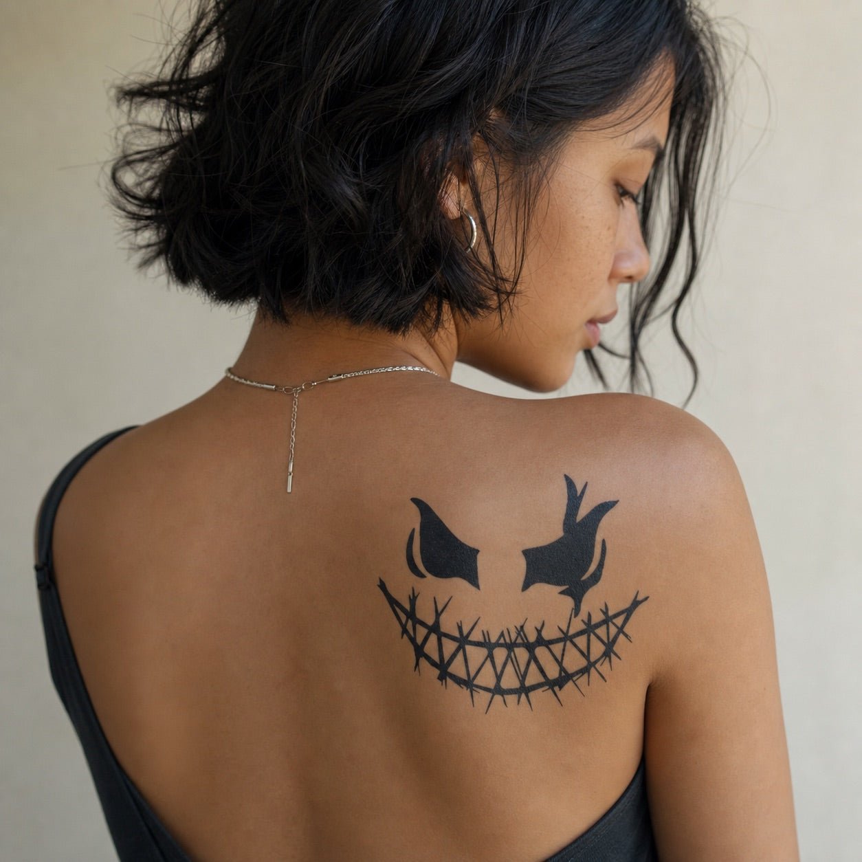 Evil Pumpkin Face Tattoo - 1 | Temporalis