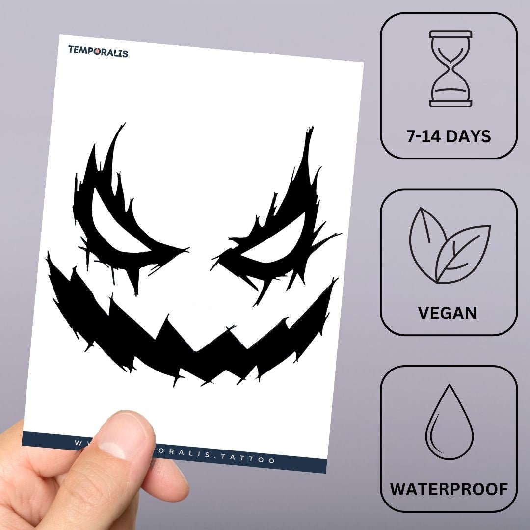 Evil Pumpkin Face Tattoo - 3 | Temporalis
