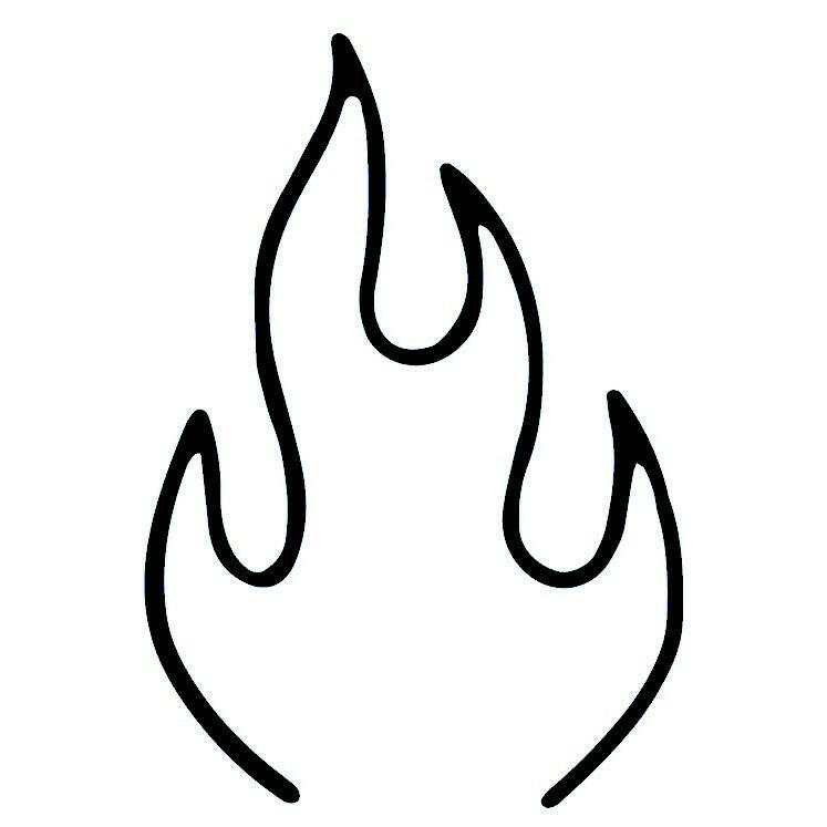 Fine line flame temporary tattoo - 2 | Temporalis