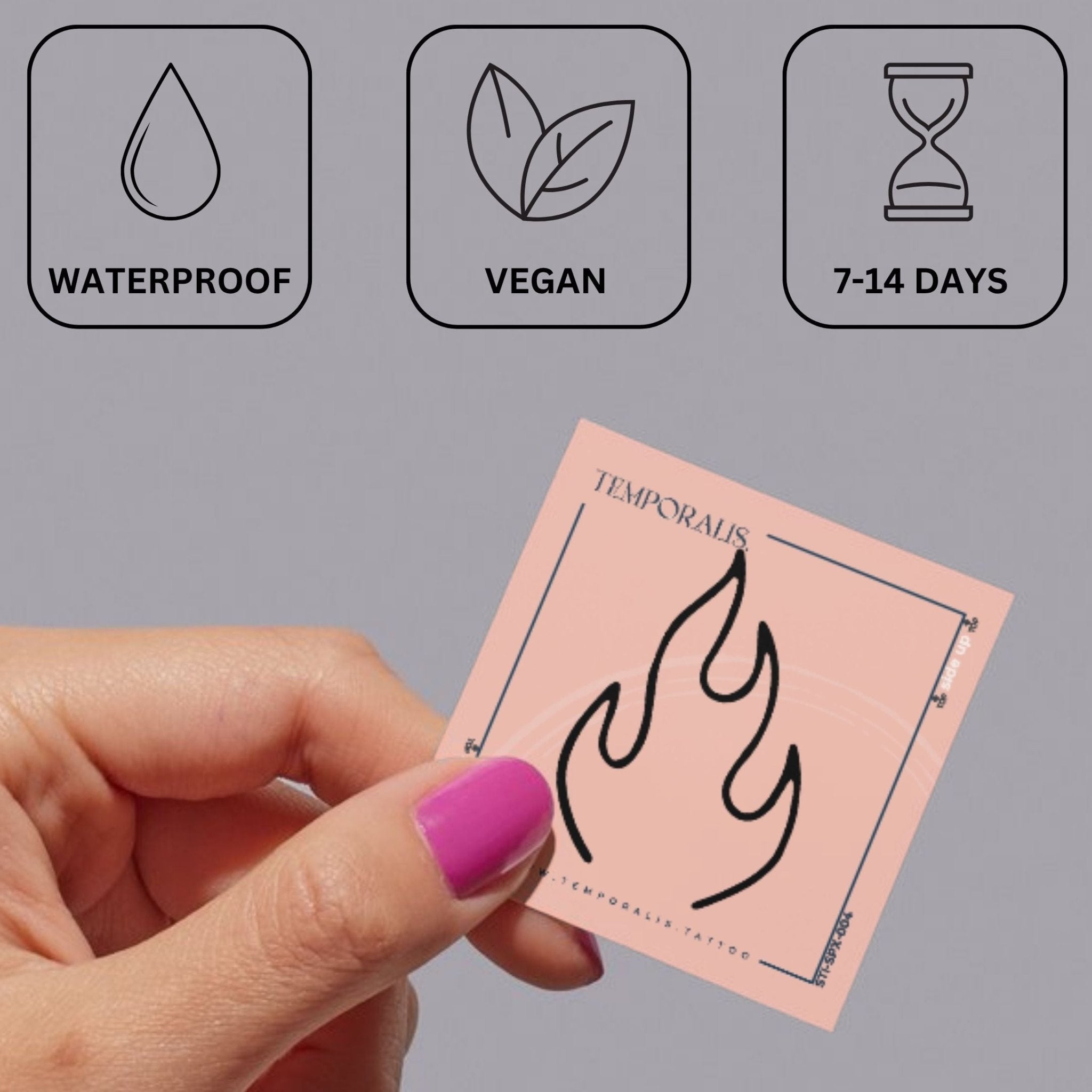 Tatuaggio minimalista a forma di fiamma | Temporalis, image size:2048x2048