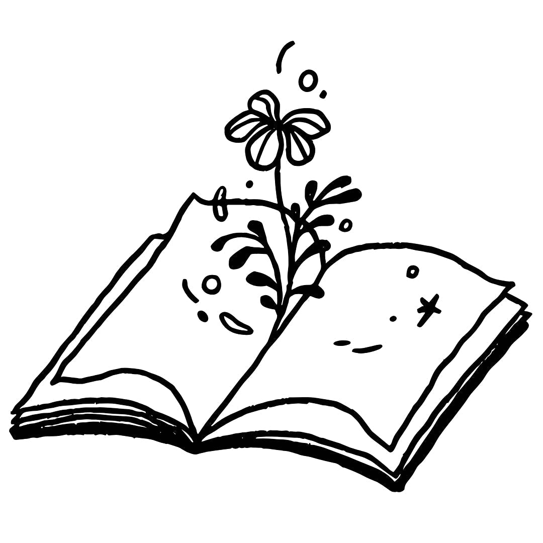 Fine line flower growing from an open book temporary tattoo - 2 | Temporalis