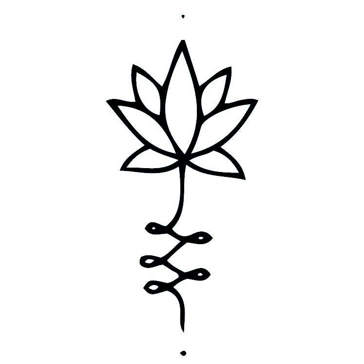 Fine line lotus flower temporary tattoo - 2 | Temporalis