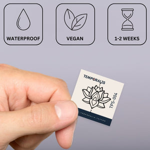 Fine line lotus temporary tattoo with dots - 3 | Temporalis