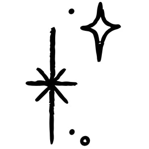 Fine line stars and dots temporary tattoo - 2 | Temporalis