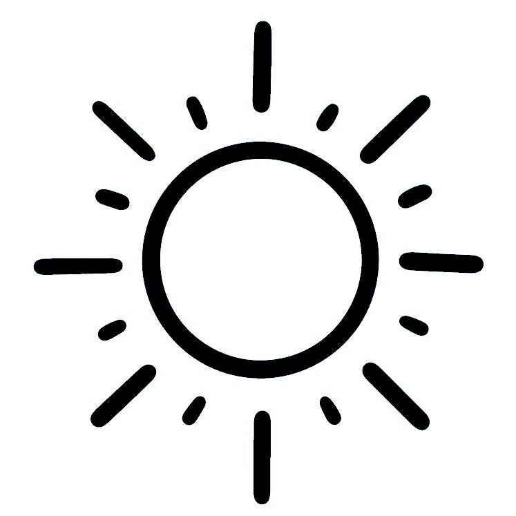 Fine Line Sun with Rays Temporary Tattoo - 2 | Temporalis