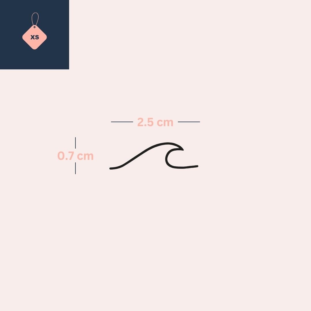 Fine line wave temporary tattoo - 4 | Temporalis