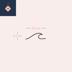 Fine line wave temporary tattoo - 4 | Temporalis