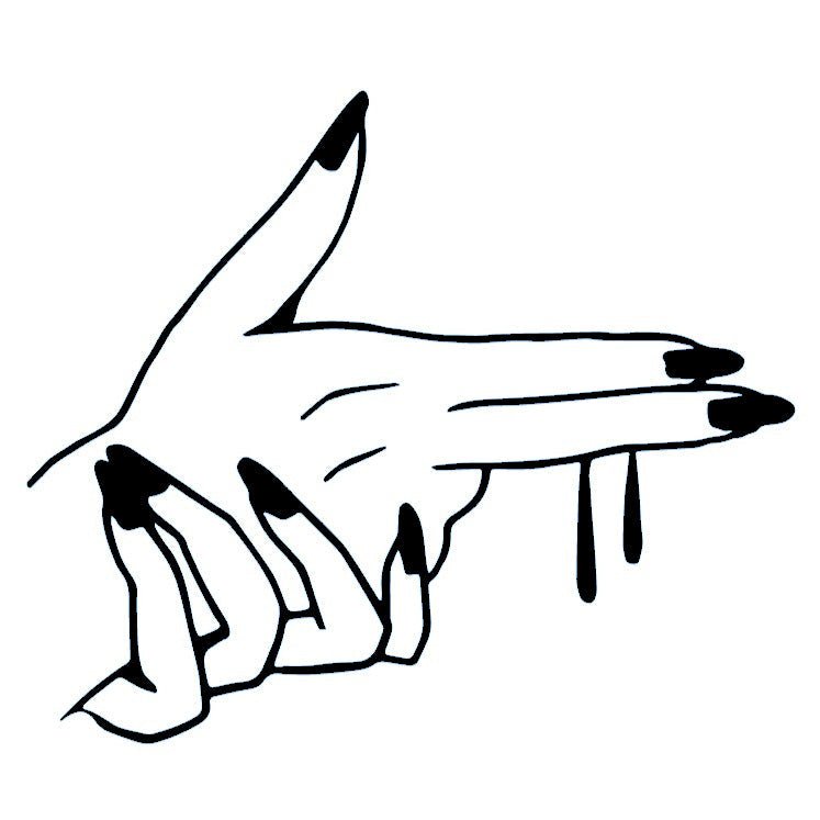 Finger gun hand temporary tattoo - 2 | Temporalis