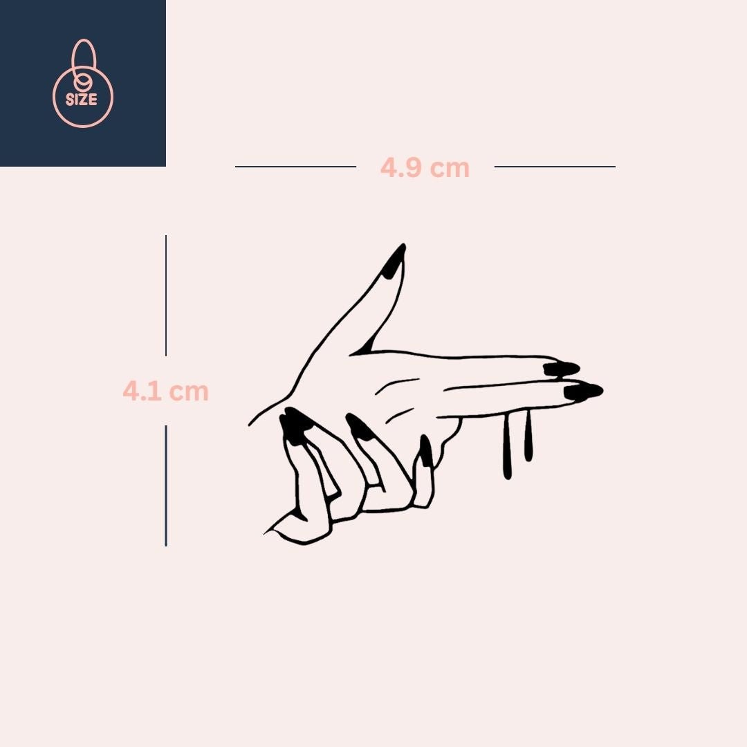 Finger gun hand temporary tattoo 3 - Temporalis