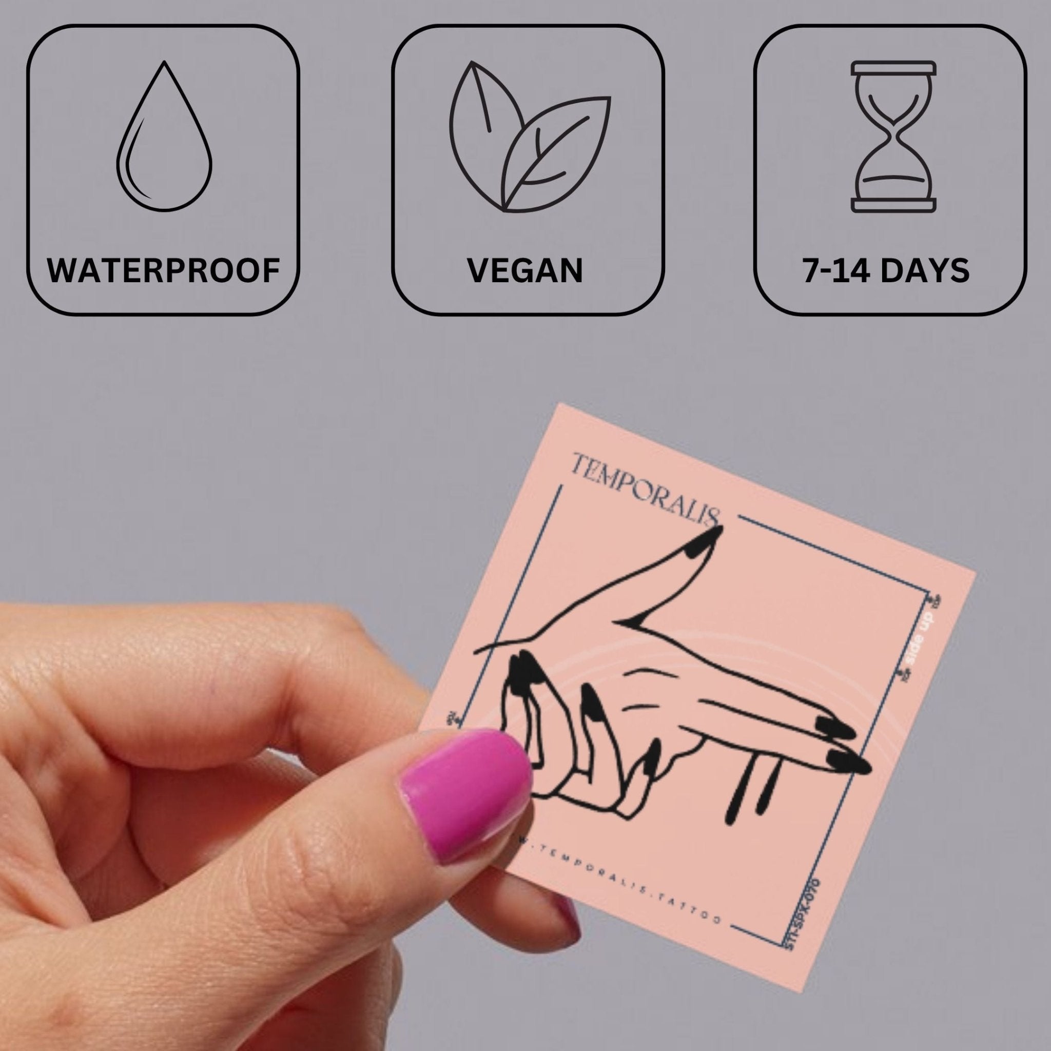 Finger gun hand temporary tattoo 4 - Temporalis