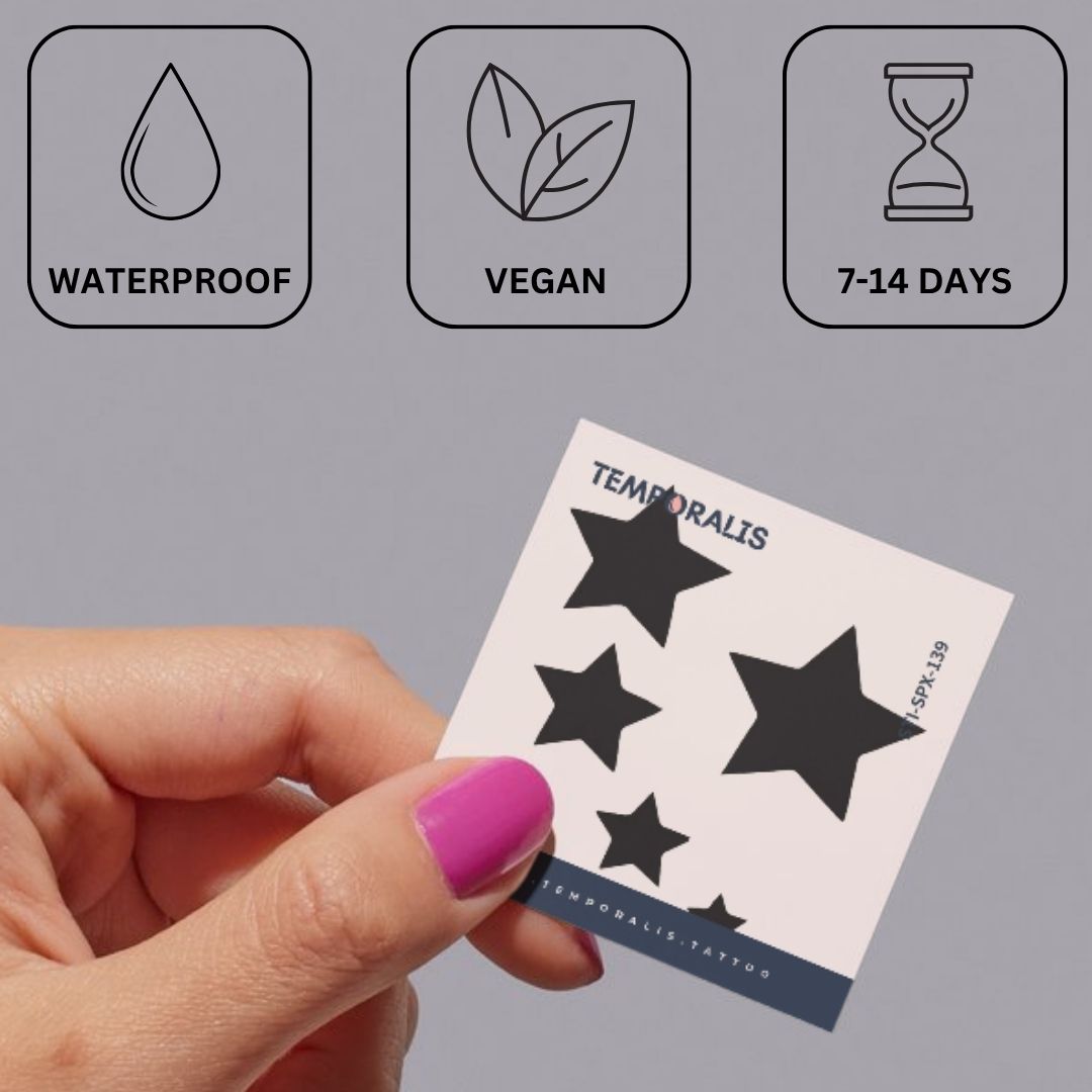 Five black stars temporary tattoo - 3 | Temporalis