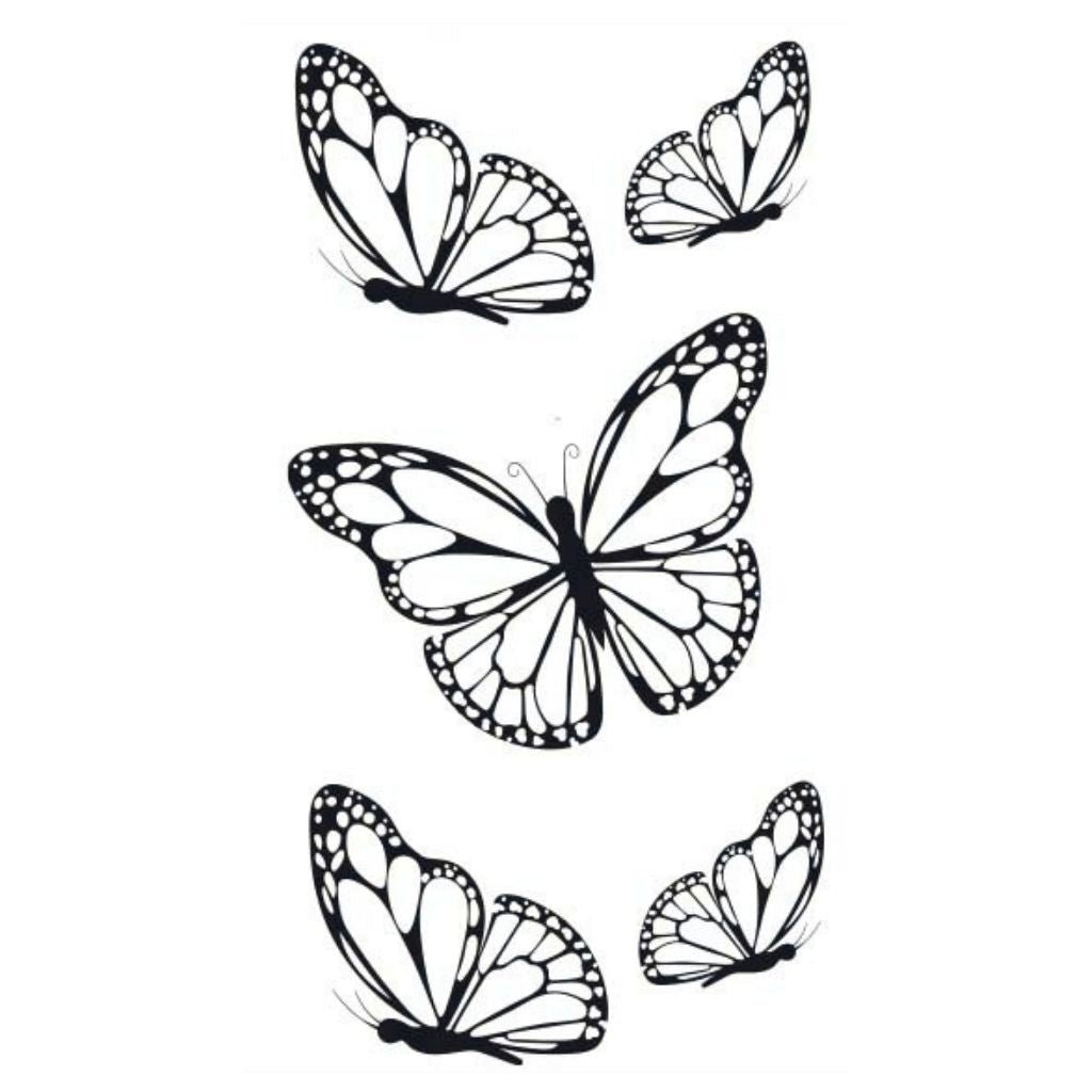 Five Butterflies Tattoo - 2 | Temporalis