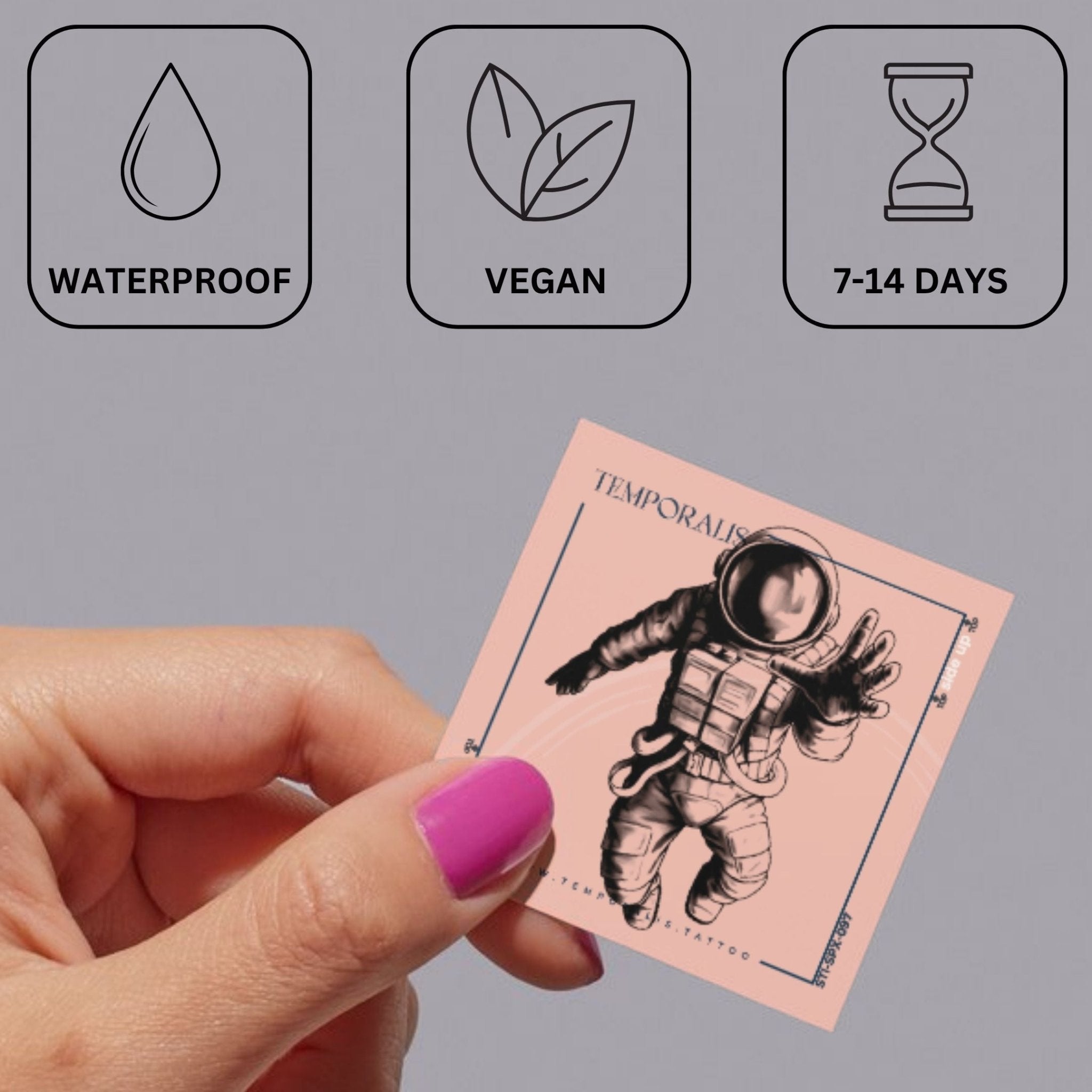 Floating Astronaut Temporary Tattoo 4 - Temporalis