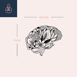 Floral Brain Temporary Tattoo - 4 | Temporalis