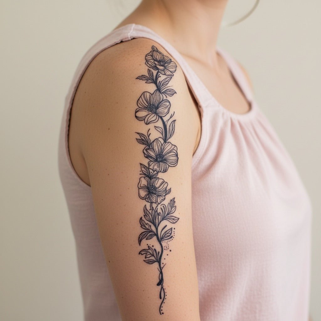 Floral Branch Tattoo - 1 | Temporalis
