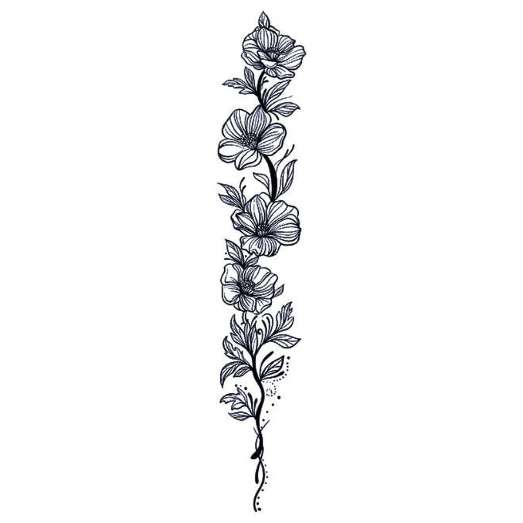 Floral Branch Tattoo - 2 | Temporalis