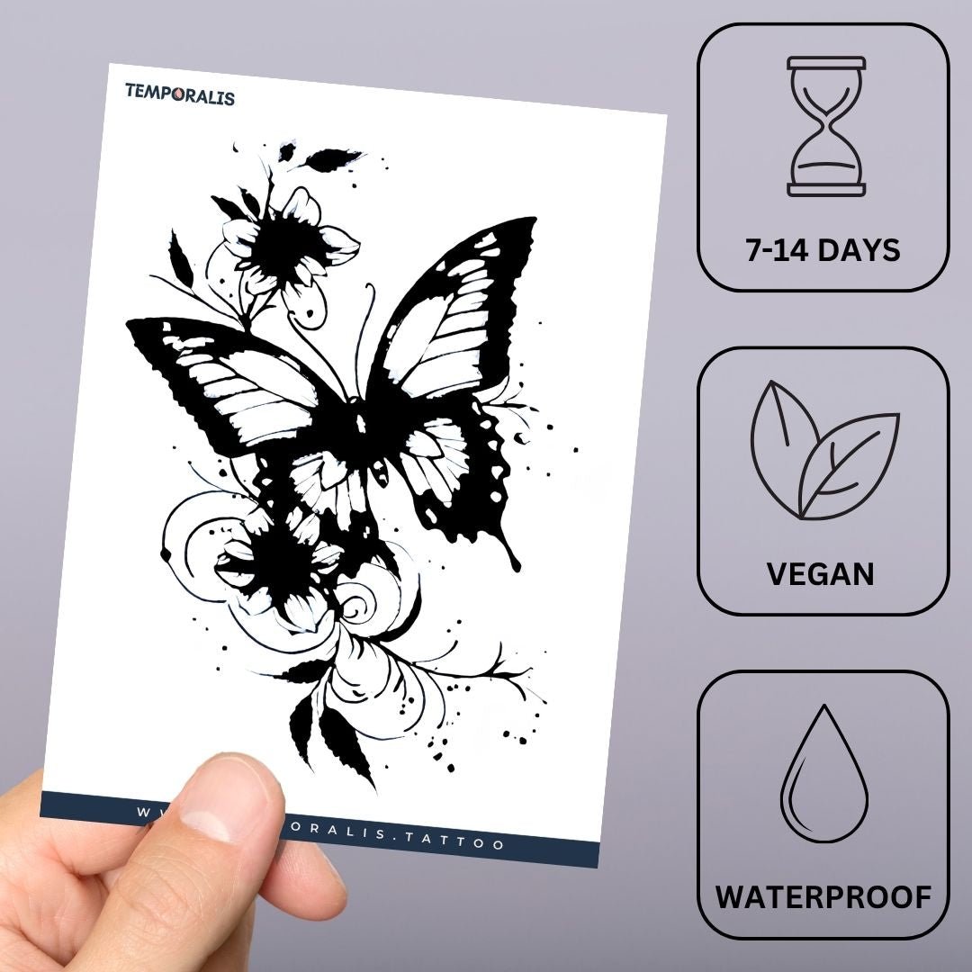 Floral Butterfly Tattoo - 3 | Temporalis