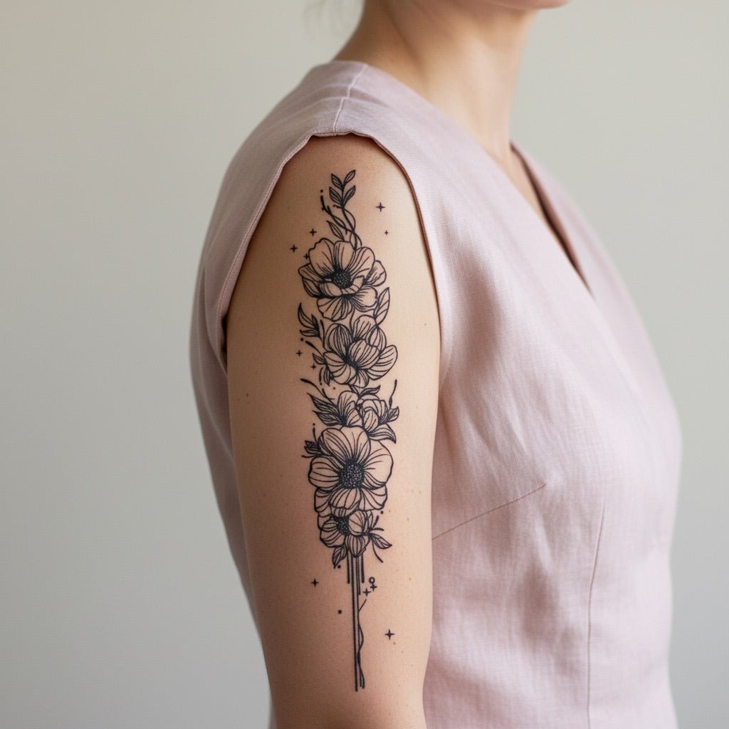 Floral Cluster Tattoo - 1 | Temporalis