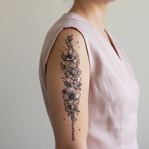 Floral Cluster Tattoo - 1 | Temporalis