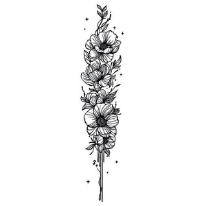 Floral Cluster Tattoo - 2 | Temporalis