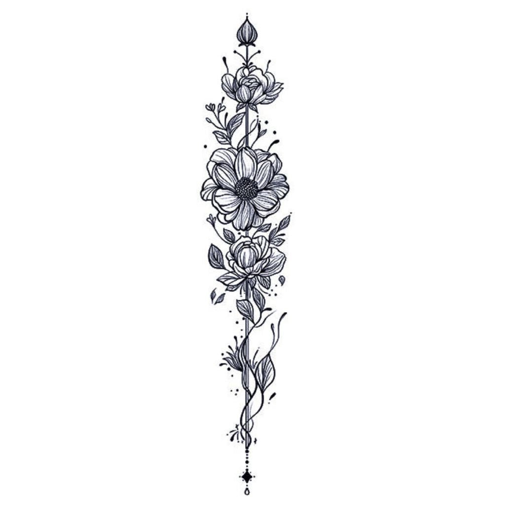 Floral Garland Tattoo - 2 | Temporalis