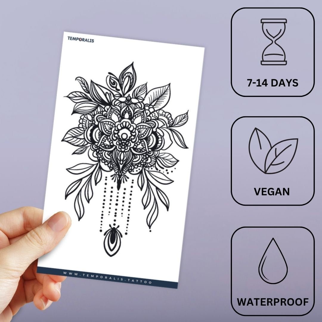 Floral Mandala Chandelier Tattoo - 3 | Temporalis