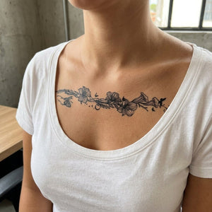 Floral Vine & Butterfly Tattoo - 1 | Temporalis