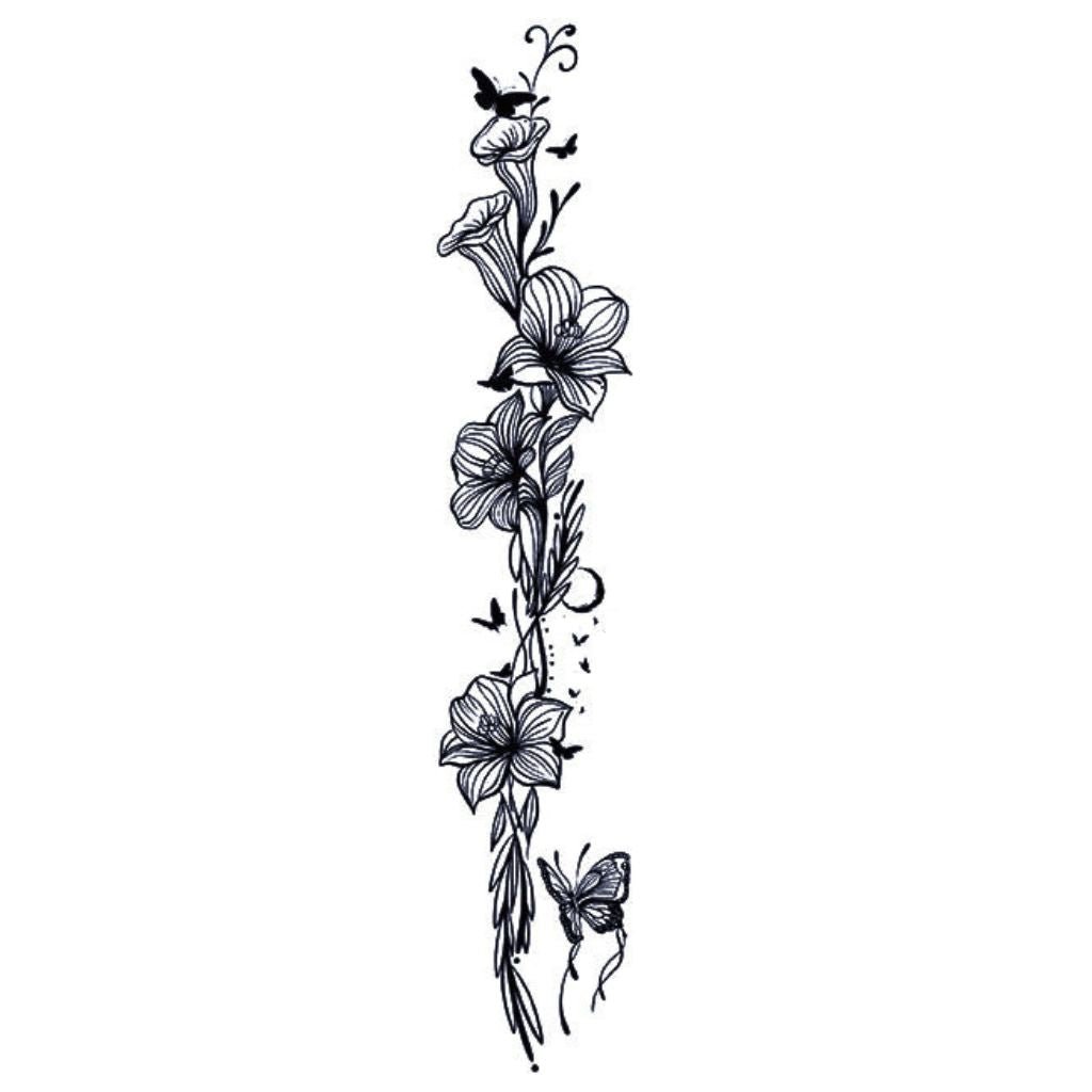 Floral Vine & Butterfly Tattoo - 2 | Temporalis