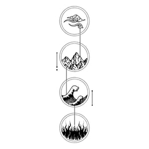 Four Elements in Circles Temporary Tattoo - 2 | Temporalis