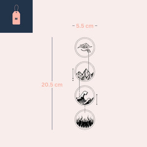 Four Elements in Circles Temporary Tattoo - 4 | Temporalis