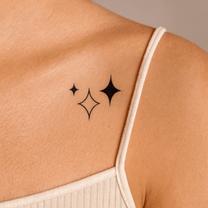 Four - Point Star Sparkles Temporary Tattoo - 1 | Temporalis
