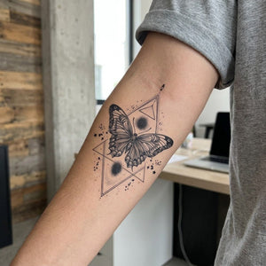 Geometric Butterfly Tattoo - 1 | Temporalis