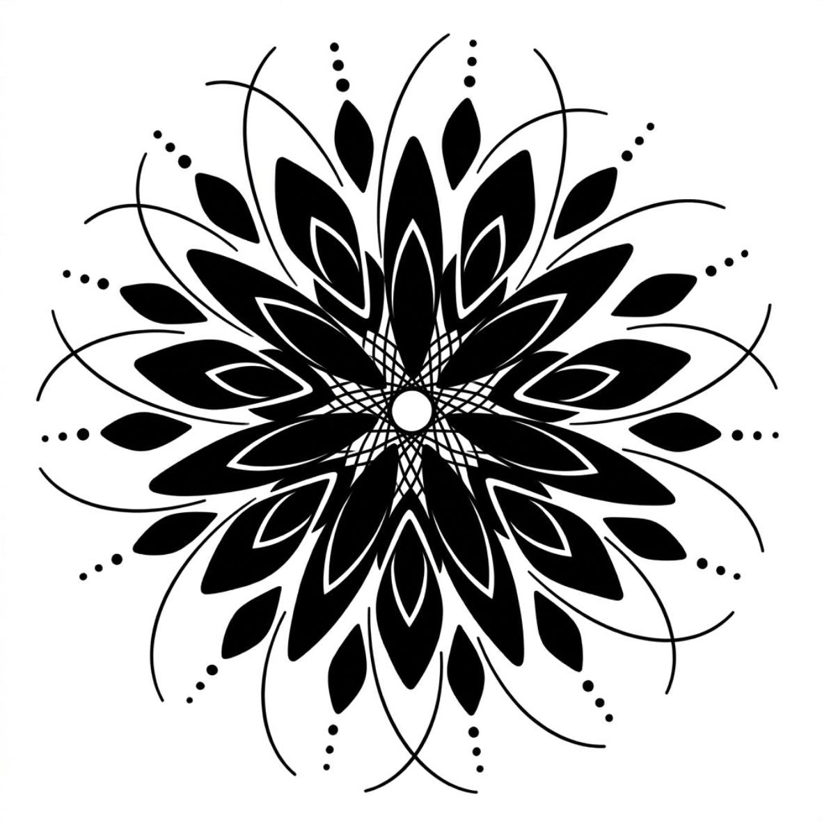 Geometric floral mandala temporary tattoo - 2 | Temporalis