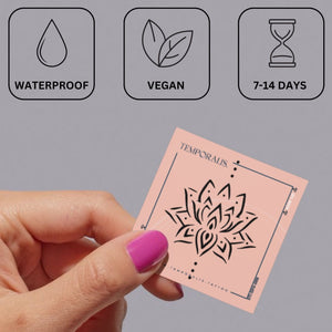 Geometric lotus temporary tattoo with dotwork - 3 | Temporalis