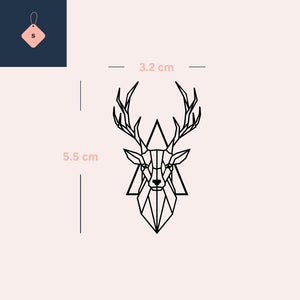 Geometric Stag 3 - Temporalis® - Tatuaż tymczasowy