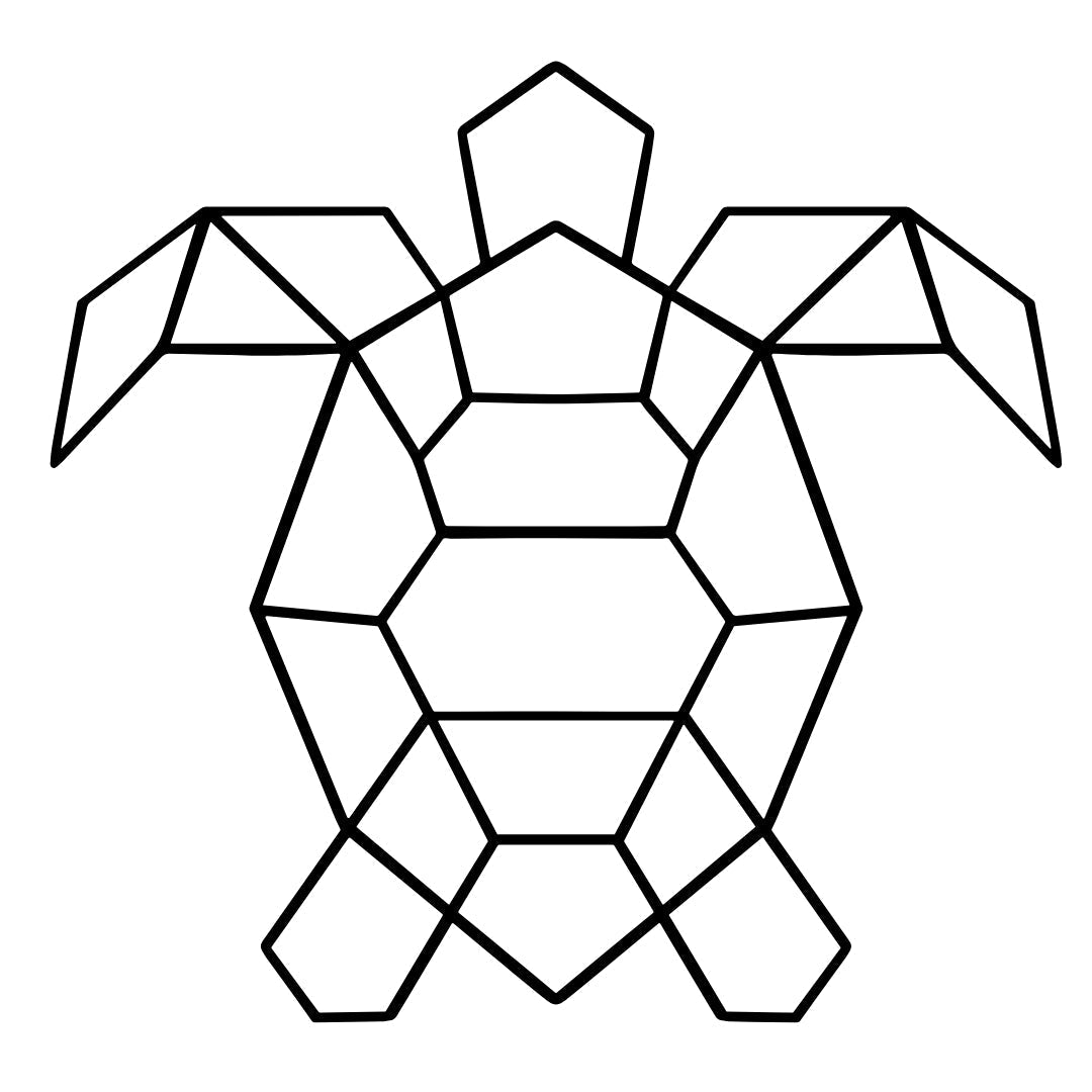 Geometric turtle temporary tattoo - 2 | Temporalis