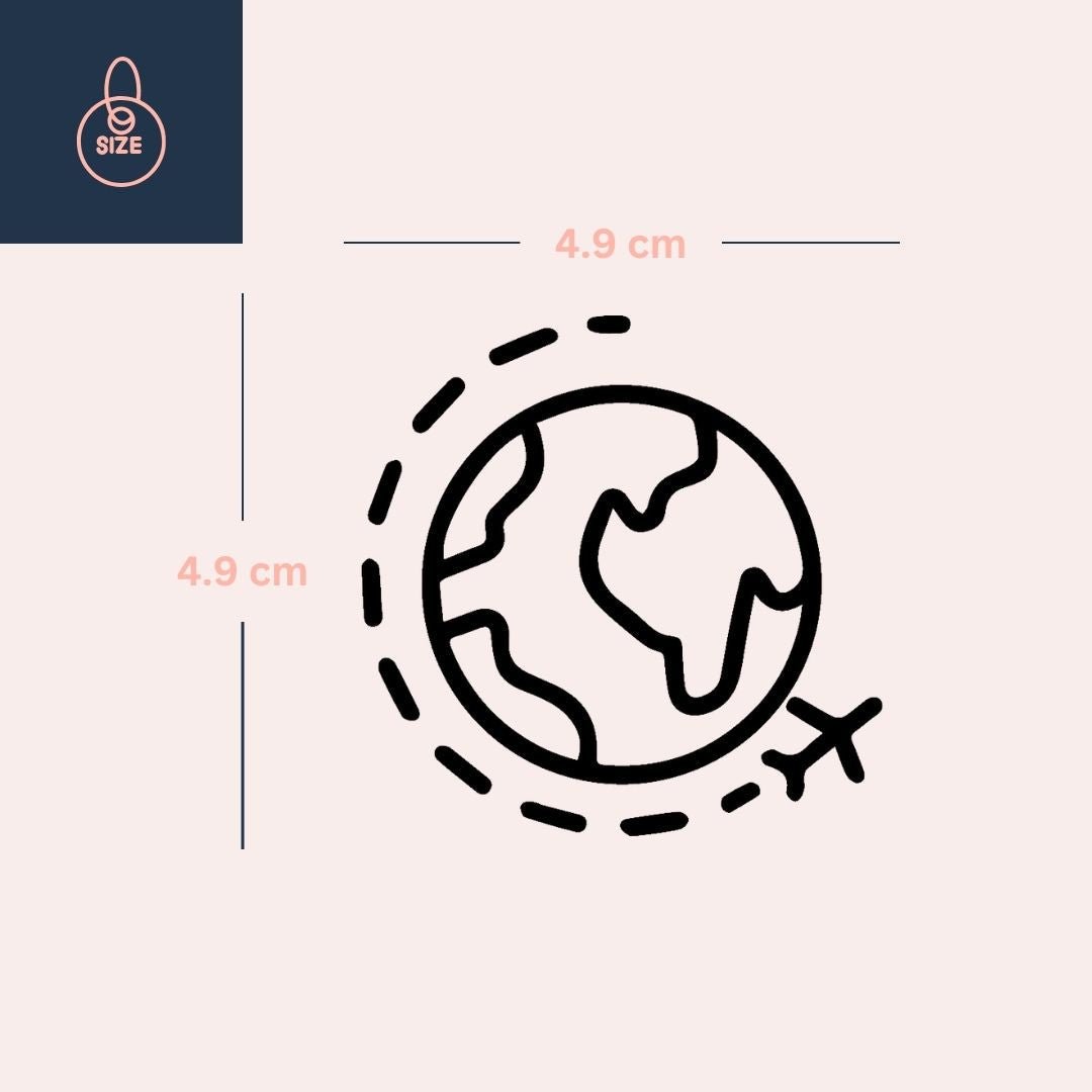 Globe and plane temporary tattoo - 4 | Temporalis