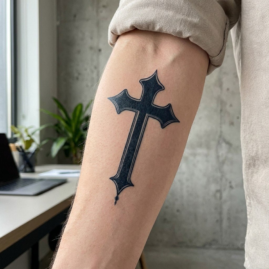 Gothic Cross Tattoo - 1 | Temporalis