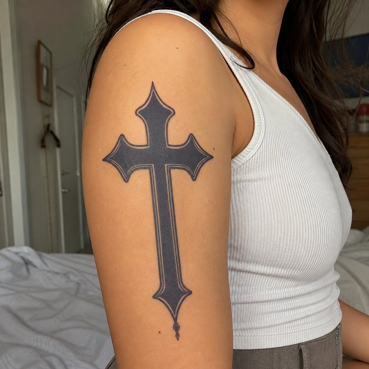 Gothic Cross Tattoo - 1 | Temporalis