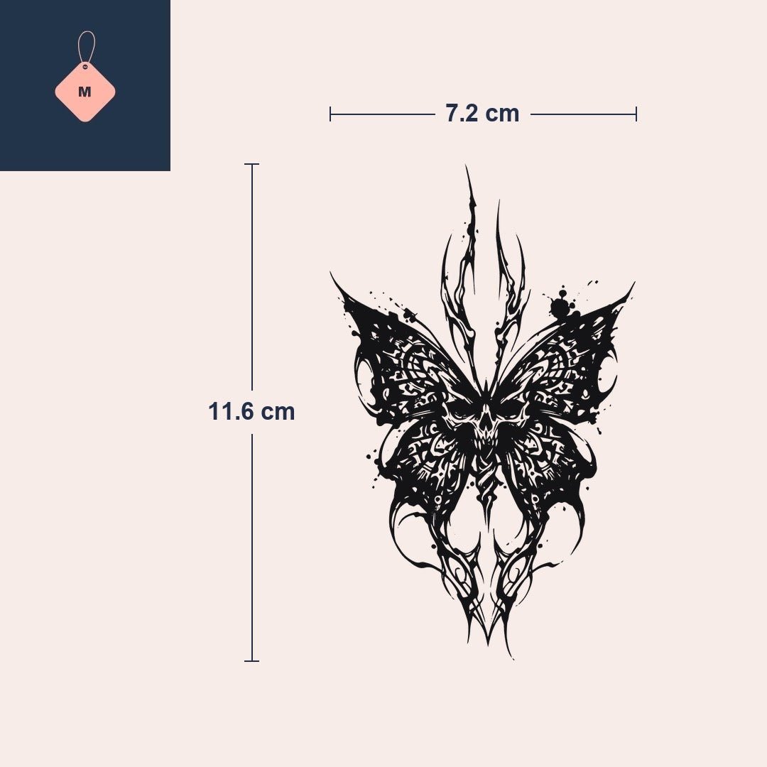Gothic Skull Butterfly Tattoo - 4 | Temporalis