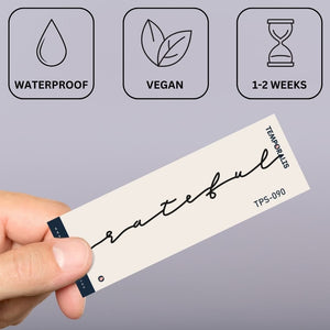 „wdzięczny” napis 2 - Temporalis® - tymczasowy tatuaż